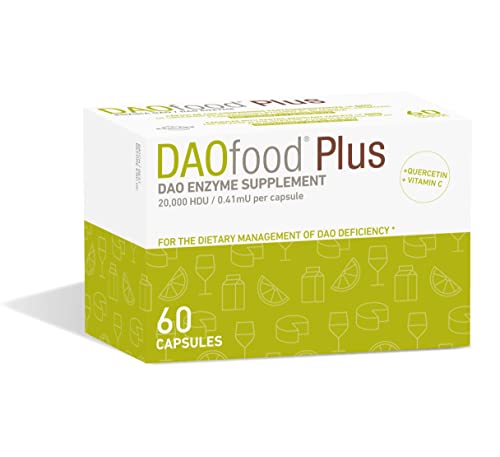 DR Healthcare DAOfood Plus - Dietary Management of DAO Deficiency - 60 EFICAPS Capsules with Gastro-Resistant Tablets - DAO Enzyme, Quercetin and Vitamin C