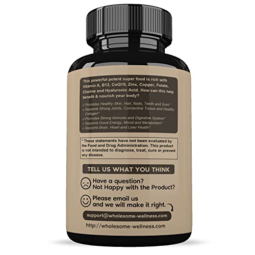 Grass Fed Desiccated Beef Liver Capsules (180 Pills, 750mg Each) - Natural Iron, Vitamin A, B12 for Energy - Humanely Pasture Raised Undefatted in New Zealand Without Hormones or Chemicals