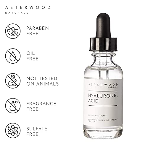 Asterwood Naturals Pure Hyaluronic Acid Serum for Face; Plumping