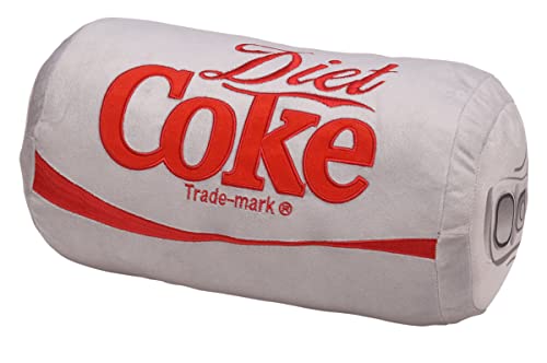 Coca Cola Diet Coke Can Classic Gray Embroidered Plush Throw Pillow, 13 in