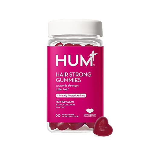 HUM Hair Strong - Daily Gummies with Biotin to Improve Hair Growth - Fo Ti, Folic Acid, Zinc, Vitamin B12 & PABA to Support Healthy Hair, Skin and Nails for Women and Men (30-Day Supply)