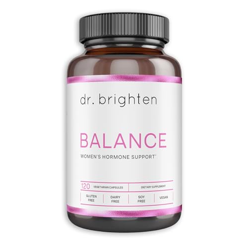 Dr. Brighten Balance - Women's Hormone Support Dietary Supplement - Targets Hormonal Acne, Period Issues, & PMS - Vegan, Non-GMO