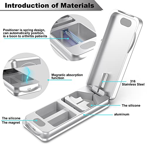 JEINAPA Pill Cutter with Auto Centering Device, Aluminum Pill Splitter with 316L Stainless Blade, Genuine Leather Case, Professional Pill Splitter for Cutting Small Pills or Large Pills