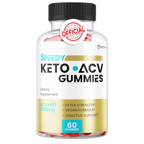 Speedy Keto ACV Gummies - Shark Keto Approved Flat Tummy & Belly Fat Solution with Oprah Keto 1 Extra Strength Formula for Optimal Weight Loss & Detox Support (60 Gummies) (1)