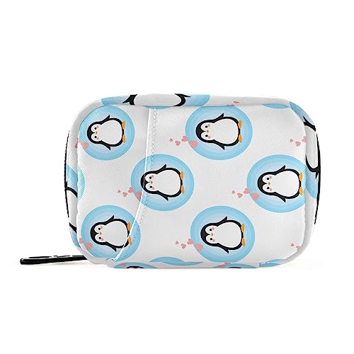 Travel Pill Organizer, Small Pill Box 7 Day Pill Case for Purse, Weekly Vitamin Medicine Organizer Pill Holder (Cute Penguin)