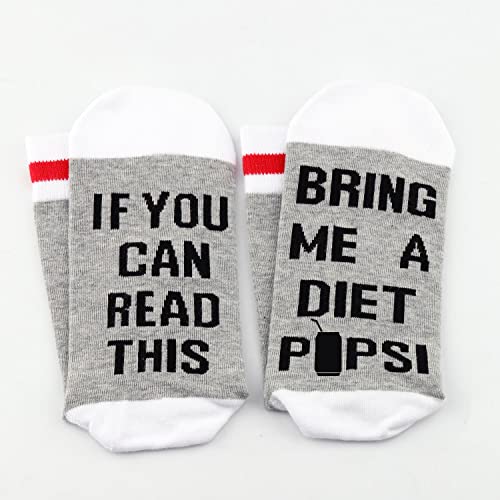 TSOTMO 2 Pairs Drinks Gift Drinks Crew Socks Funny Drinks Lover Gift If You Can Read This Bring Me A Drinks Novelty Socks For Men Women (Diet Drinks)