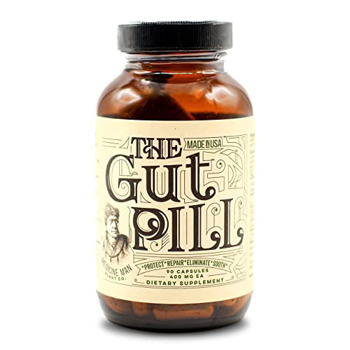 The Gut Pill 90 Capsules - Natural Gut Health Supplements for Men with Marshmallow Root Herb, Calendula Flower, Triphala Fruits, and Lactobacillus Acidophilus - Gut Supplement for Gut Well-Being