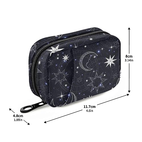 Moon Star Travel Pill Organizer Case Weekly Portable Pill Bag Container 7 Days Pill Box Organizer for Vitamin Fish Oil Travel Family Business