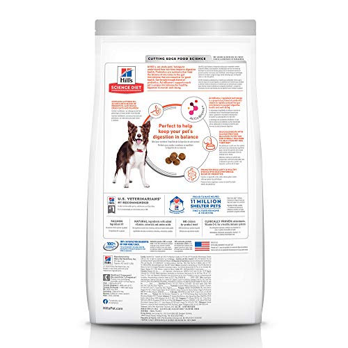 Hill's Science Diet Adult Dog Dry Food, Perfect Digestion, Salmon, Oats, & Rice Recipe, 12 lb. Bag