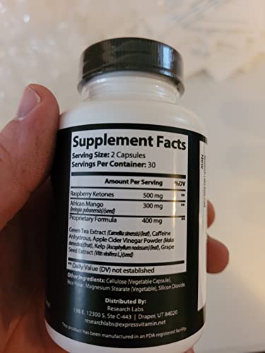 Research Labs 2 fer 1 Ad - Advanced Keto Diet Pills Supplement w/ Apple Cider Vinegar. 120 Count. Proprietary Ketones Formula for Detox, Appetite Suppressant Weight Loss Diet Pills, Digestion