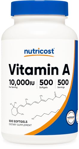 Nutricost Vitamin A 10,000 IU, 500 Softgel Capsules