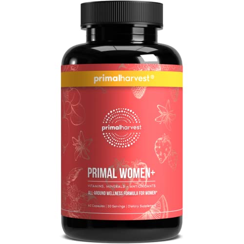 Primal Harvest Multivitamin for Women Vitamin A, Vitamin C, Vitamin D and E, Vitamin B12, B6, Biotin, Zinc Supplements, 30 Capsules (Womens 1 Pack) (Womens+ 30 Servings)