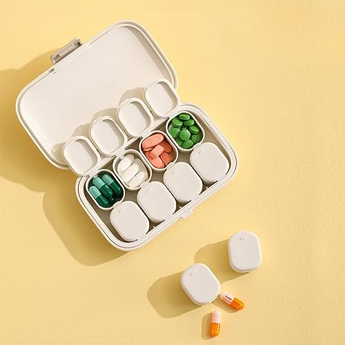 WISELADY White Minimalist Pill Boxes, Pill Organizers, Pill Planners for Pills Vitamins & Medication, Travel Pill Case, Daily Vitamin Case Large Capacity Compartments (1)