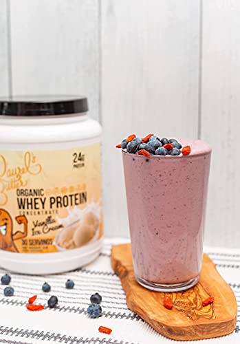 Laurel's Organic Vanilla Whey Protein Powder for Shakes, Smoothies, & Baking – Low Sugar Protein Powder – Non GMO & Gluten Free – 30 Servings (2 lbs.)