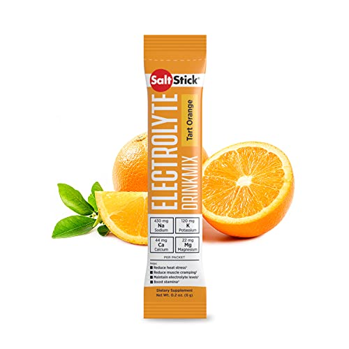 SaltStick DrinkMix Electorlyte Powder No Sugar - Orange - Sugar Free Electrolyte Drink Mix for Hydration, Sports Recovery - Keto Friendly, Non GMO, No Artificial Sweeteners, Vegan - 12 Packets