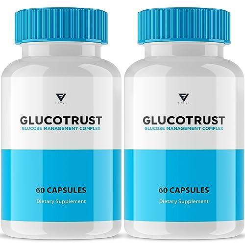 (2 Pack) Glucotrust Capsules, Gluco Trust Blood-Sugar Pills Original - Glucotrust Reviews Supplement Maximum Edge Advanced Formula Gluctrust Tablets Glucose Complex Balance Health (120 Capsules)