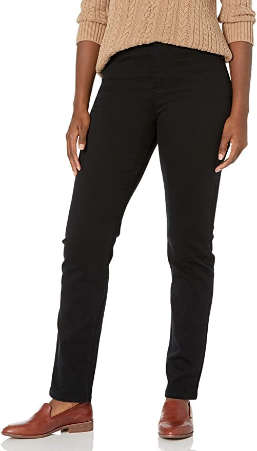 Gloria Vanderbilt Women's Amanda Classic High Rise Tapered Jean, Black, 14 Regular