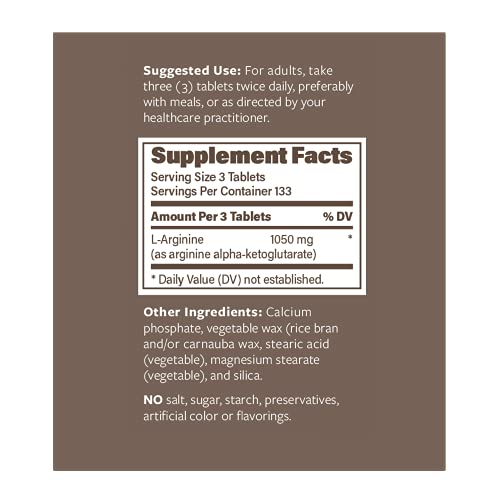 Endurance Products L - Arginine - 350mg Sustained Release Dietary Supplement for Optimal Absorption - Nitric Oxide Precursor*, 400 Tablets Company