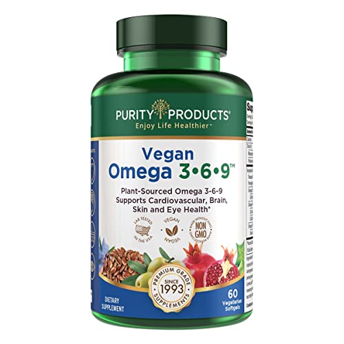 Omega 3-6-9 Vegan and Vegetarian Omega Formula - “5 in 1” Essential Fatty Acid Complex - Scientifically Formulated Plant-Based Omega 3 6 9 Essential Fatty Acids (EFA) - from Purity Products (60)