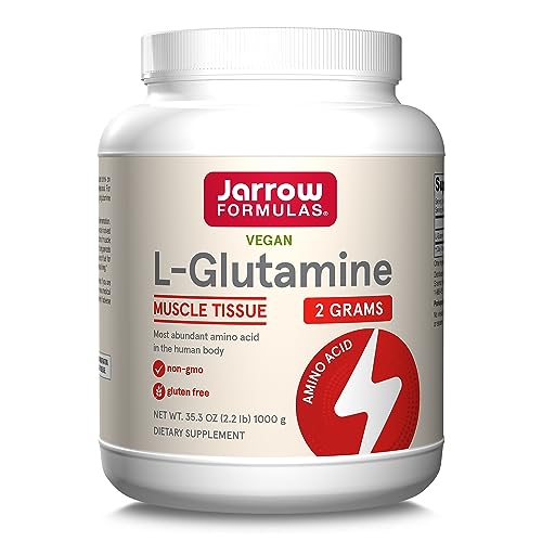 Jarrow Formulas L-Glutamine 2 g, Dietary Supplement for Muscle Tissue, Multifunctional Amino Acid, Immune Support, 1000 g (2.2 lb) Powder, Approximately 500 Day Supply