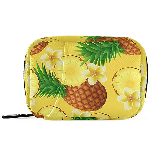 Pineapples Travel Pill Organizer Case Daily Medicine Organizer Travel Pill Box Pill Container for Travel Family Business Vitamins Fish Oil Supplements