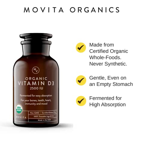 Movita Organic Vitamin D3 2500IU, Bottle