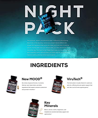 ONNIT Total Human Day and Night Vitamin Packs for Men and Women, 7-Day Supply Capsule- Adult Multivitamin