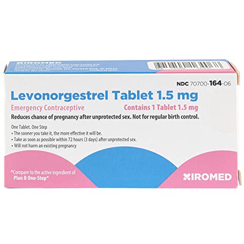 Xiromed Emergency Contraceptive Pill for Women (4 Pack) - 1.5 mg Levonorgestrel Tablet - Reduces Chance of Pregnancy After Unprotected Sex - Compare to Plan B One-Step - Take Next Morning