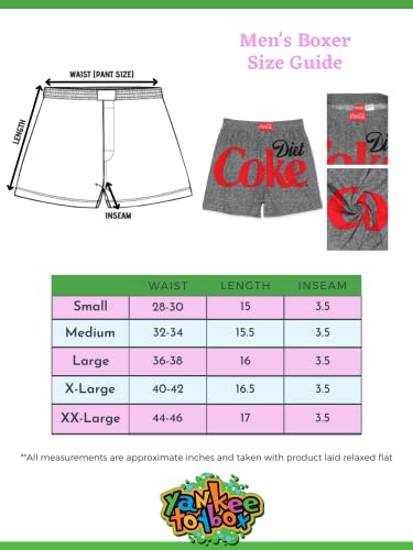 Coca-Cola Diet Coke Logo Mens Novelty Button Fly Boxer Lounge Shorts (Small, Gray)