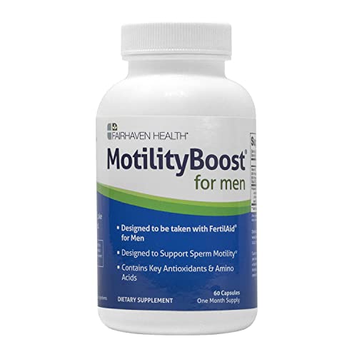 MotilityBoost for Men, Male Fertility Supplement – For Motile Strength - Prenatal For Him, Includes L-Carnitine, Vitamin B12, B6, Mucuna Pruriens, CoQ10 and Quercetin - 60 Capsules, 1 Month Supply