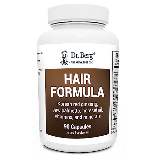 Dr. Berg All in One Vitamins for Hair, Skin & Nails - Advanced Formula with Biotin, Saw Palmetto, DHT Blocker & Trace Minerals - 90 Veg Capsules