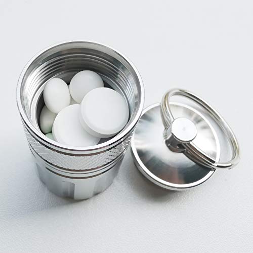 MEECN Pill Crusher & Pill Cases, Medicine to Fine Powder, Stainless Steel Keychain Pill Holder,Waterproof Pill Cases, Crushes Pills (Vitamin Crusher)