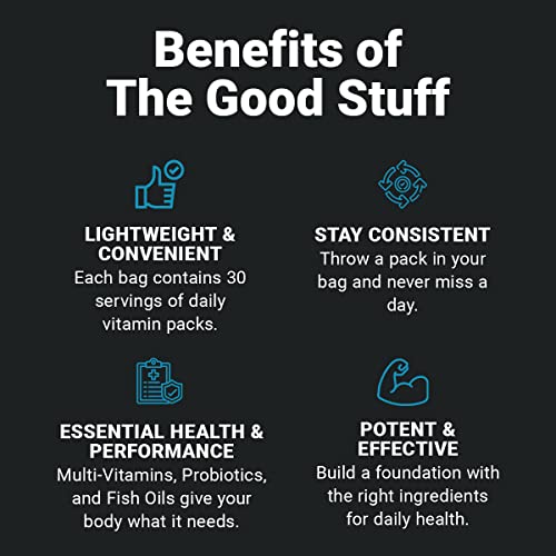 Wilderness Athlete - The Good Stuff | Daily Vitamin Pack - Multivitamin for Women & Men - Vitamin Packs for Men & Women Health - Supplement Probiotics, Omega-3 Fish Oil, & Multivitamins with Zinc