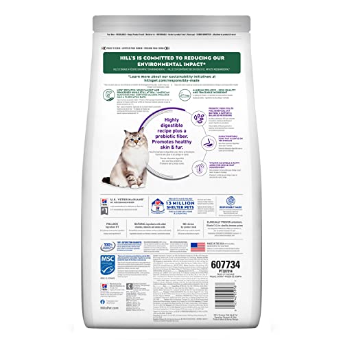 Hill's Pet Nutrition Science Diet Adult Sensitive Stomach & Skin Pollock Meal & Barley Recipe Dry Cat Food, 3.5 lb. Bag