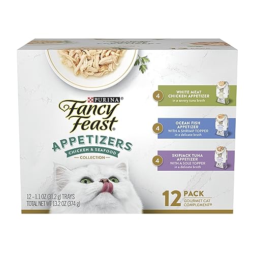 Fancy Feast Lickable Appetizers Grain Free Wet Cat Food Variety Pack - (12) 1.1 oz. Trays