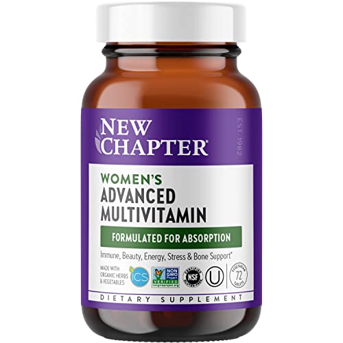 New Chapter Women's Multivitamin, Every Woman, Fermented with Probiotics + Iron + Vitamin D3 + B Vitamins + Organic Non-GMO Ingredients - 72 ct (727783003034)