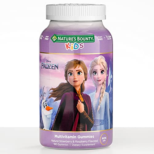 Nature's Bounty Disney® Frozen Kids Gummy Multivitamin, Natural Strawberry & Raspberry Flavored, Vitamins A, C, D, E, and Select B Vitamins, 180 Gummies