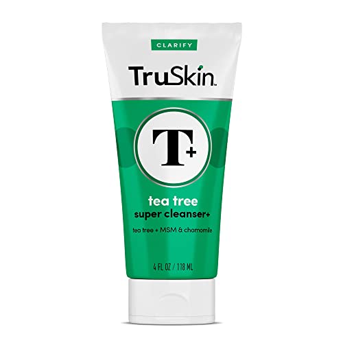 TruSkin Tea Tree Super Facial Cleanser - Acne Treatment with MSM, Chamomile and Vitamin E, 4 fl oz