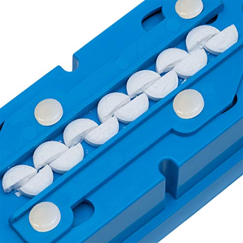 Multiple Pill Splitter. Original Patented Design, with Accurate Pill Alignment, Sturdy Cutting Blade and Blade Guard, for Splitting and Quartering Round or Oblong Pills.US Patent No. 9,827,165.