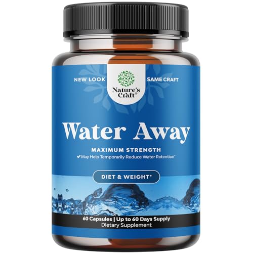 Natural Diuretic Water Away Pills Vitamin B6 Potassium & Dandelion Root Extract Water Retention Anti-Bloating and Swelling Capsules Weight Loss for Women & Men with Antioxidant Green Tea by Bio Sense