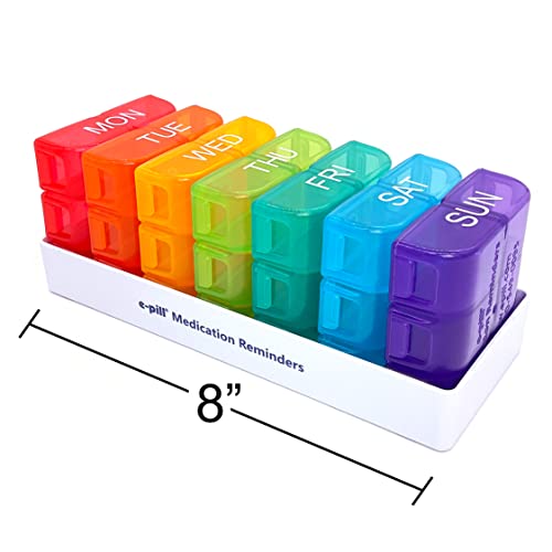 e-Pill 6 Times a Day x 7 Day Large Weekly Pill Organizer, Vitamin, and Medicine Box - Multicolor