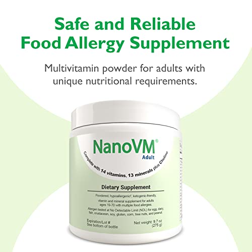 NanoVM Adult, Allergen-Free Vitamin Supplements, Women and Mens Multivitamins with 13 Vitamins & 13 Minerals, Unflavored Multivitamin Powder, Low-Carb Adult Multivitamins, 275g - Solace Nutrition