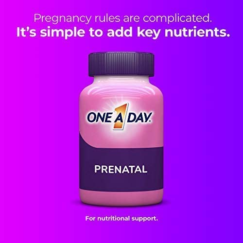 One A Day Women's Prenatal 1 Multivitamin, Supplement for Before, During, and Post Pregnancy, Including Vitamins A, C, D, E, B6, B12, and Omega-3 DHA, 90 Count