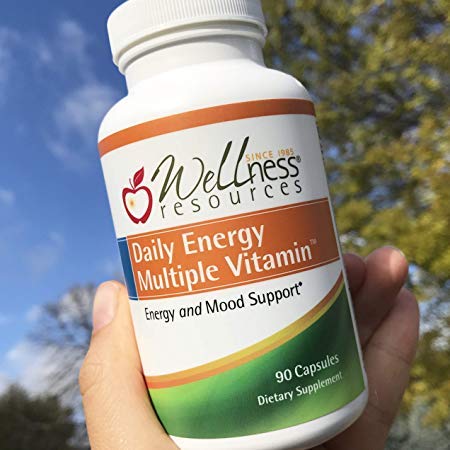 Wellness Resources Daily Energy Multiple Vitamin - 100% coenzyme B Vitamins Including Methylfolate and Methylated B12 with Other Important Cofactors for Energy, Stress, and Mood (90 Capsules)