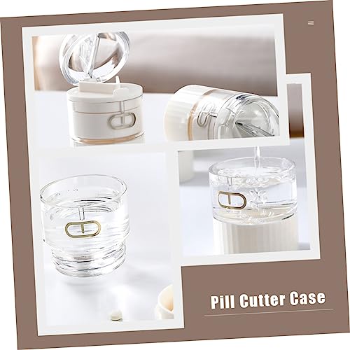 LALAFINA 2Pcs Cut Medicine Box Tablet Pulverizer Portable Grinder Medicine Splitter Slicer Pill Crusher and Cutter Vitamin Pill Crusher Pulverizer Grinder Triple Computer Box Travel