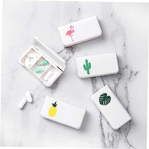 GLEAVI Travel Lolita Wrist Cuffs 5Pcs 3 Medication Holder 3 grids Pill case Vitamin Pill Holder Mini Container Forearm Guard