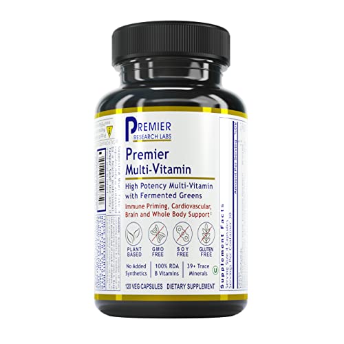 Premier Research Labs Multi-Vitamin - Multivitamins for Immune System, Brain & Cardiovascular Support - with Prebiotics & Postbiotics - Vegan - Gluten & Soy Free - 120 Plant-Source Capsules