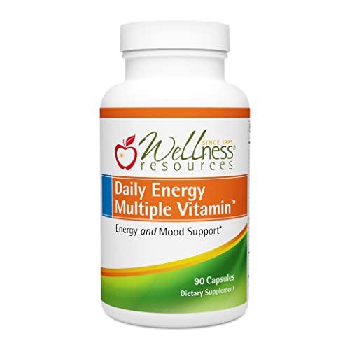 Wellness Resources Daily Energy Multiple Vitamin - 100% coenzyme B Vitamins Including Methylfolate and Methylated B12 with Other Important Cofactors for Energy, Stress, and Mood (90 Capsules)