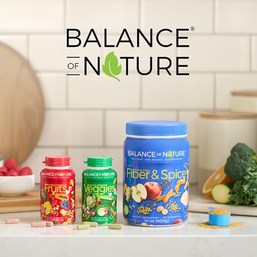 Balance of Nature Fruits and Veggies - Whole Food Supplement with Superfood for Women, Men, and Kids - 90 Fruit Capsules, 90 Veggie Capsules