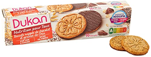 Dukan Diet Oat Bran Cookies with Chocolate Coating & Chia Seeds, 5.7 Ounce